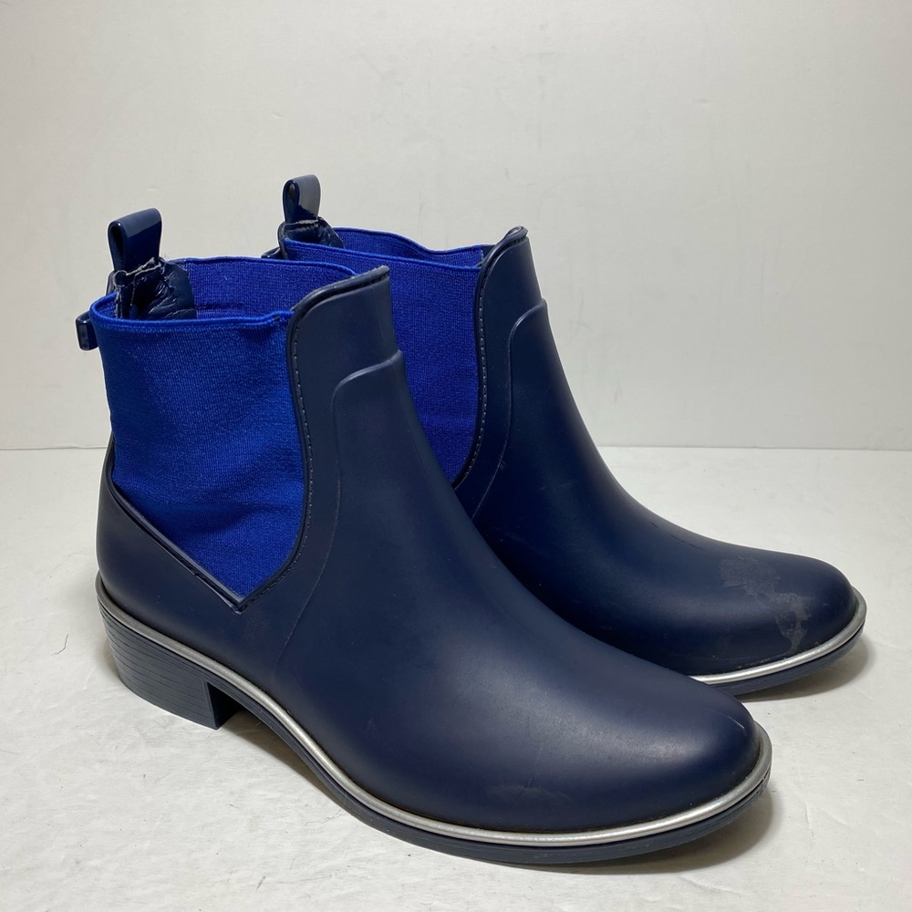 Kate Spade New York Star Chelsea Rain Boots Womens Blue Rubber Waterproof Sz 6/7